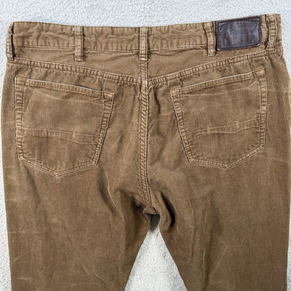 Polo Ralph Lauren Pants Mens 36x30 Brown Corduroy Slim Straight Casual